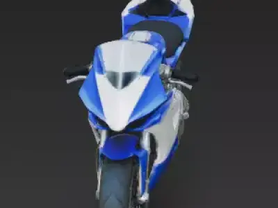 Modern Blue and White Racing Superbike 3D Model Low-poly 3D model