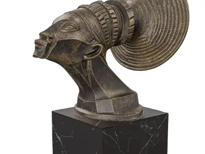 Antique Abstract Art Deco Trumpet Sculpture Low-poly 3D model