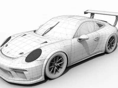 Porsche Carrera Cup 2018 Low-poly 3D model
