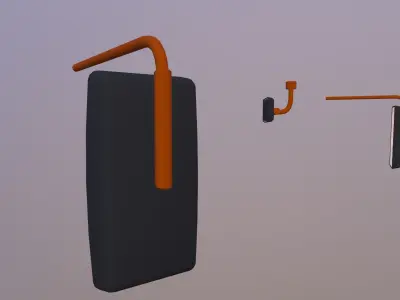Truck Mirror Low-poly 3D model