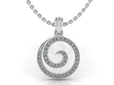 Round  stone Pendant 3D print model