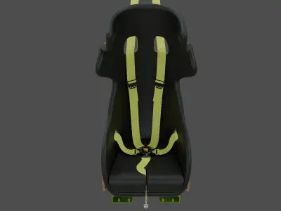Highpoly seat assembly for rally car 3D model