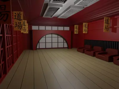 Karate Hall Low-poly 3D model