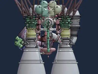 Russian rocket engine RD-171 3D print model