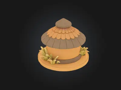 Cozy Hut  Handcrafted Rustic Shelter 3D Model 3D model