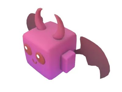 Devil Type Game Asset Pet Character v1 004 Low-poly 3D model