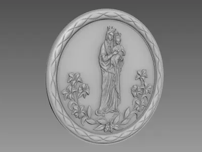 Virgin Mary and Child 3D model