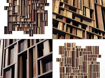 Rectangle wood panel rail n2 3D model