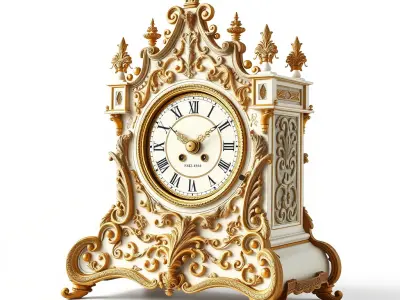 Grandiose Ornate Castle Mantle Clock model pack Low-poly 3D model
