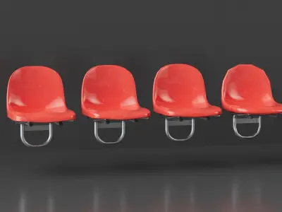 Stadium chair 4LODs Low-poly 3D model