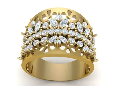 Luxury Diamond Ring 3d Printable Model 3D print model get