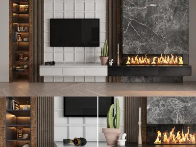 Tv wall - set03 3D model