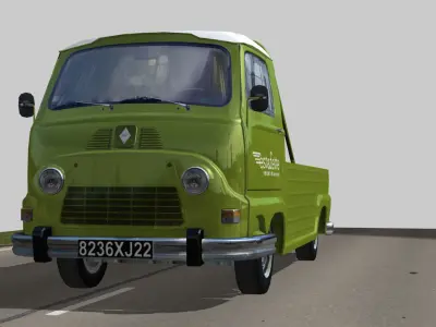 Renault Estafette pickup Low-poly 3D model