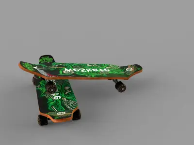 3D   skating-board Low-poly 3D model