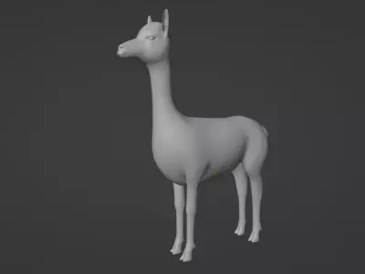 vicuna model with animation and texture  Low-poly 3D model