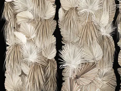 Phytowall Of Dried Flowers And Dry Palm Leaves 3D model