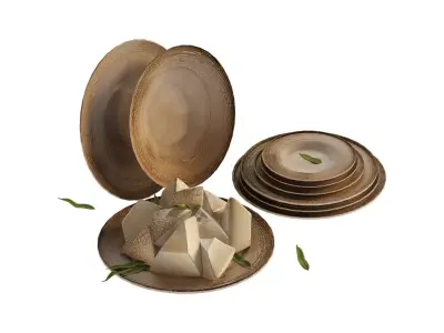 Bonna crockery set with melon slices 3D model