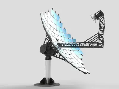 Solar Dish Collector M1 Low-poly 3D model