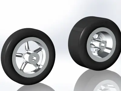 Wheels Keizer Verbrand for scale model of dragster 3D print model