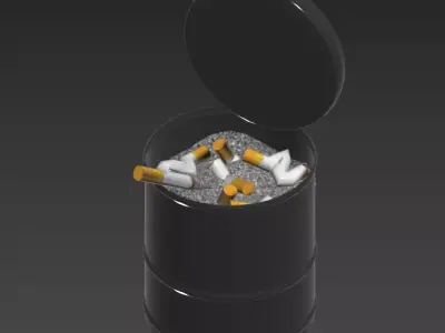 Car ashtray 3d Model Low Poly Low-poly 3D model