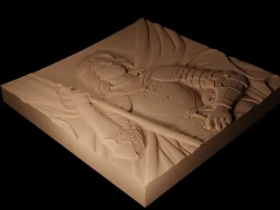 Joan of ark CNC 3d Print High Relief Sand Casting 3D print model