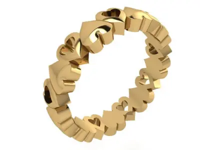 Heart Band Ring 3465 3D print model
