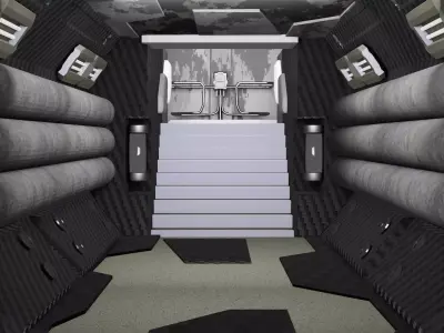 Sci-fi futuristic tunnel underground Low-poly 3D model