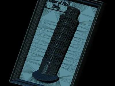 Leaning Tower of Pisa Panno STL File for CNC Relief engraving 3D model