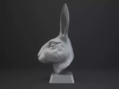Rabbit Bust - Animal Figurine 3D print model