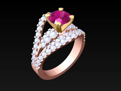 Diamond Ring - Womens Rings - N452 3D print model