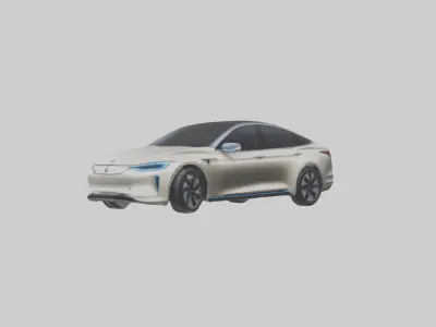 Luxury Electric Sedan model Low-poly 3D model
