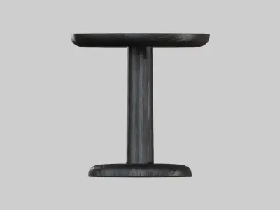 PON-Table Model-1280 Black ash wood Low-poly 3D model