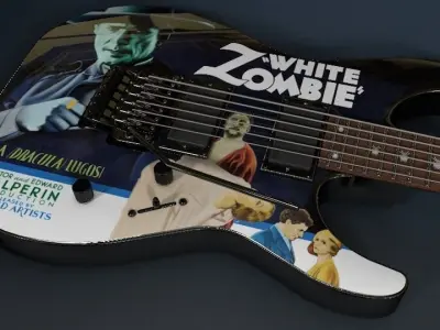 Kirk Hammett - LTD KH-3 White Zombie Guitar 3D model