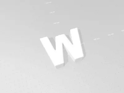 Vase W - Alphabet Vases Collection Letters - STL Printable 3D print model