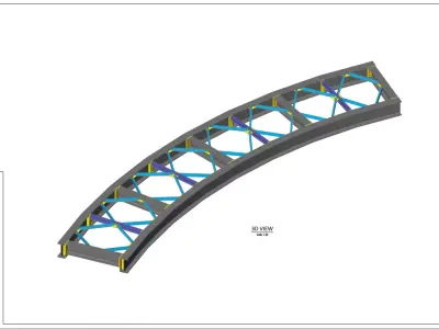 Curved Steel Structure 3D model