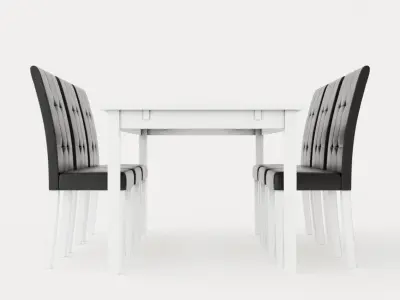 Jasmine Extensionable Food Group 180 Cm With 6 Viktor Chair Low-poly 3D model