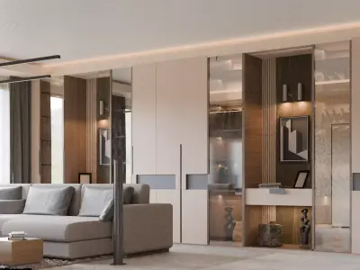 Modern Living room Low-poly 3D model