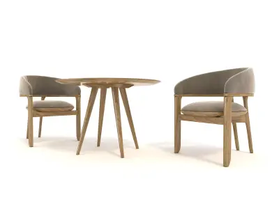 Modern Table and Chair Set 5 3D model