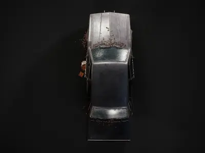 Old Sedan PBR Game Ready Low-poly 3D model