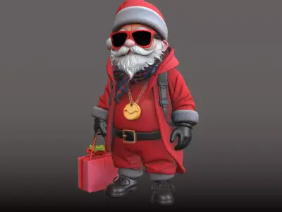Santa Claus Shopping Style Trendy Holiday STL Model 3D print model