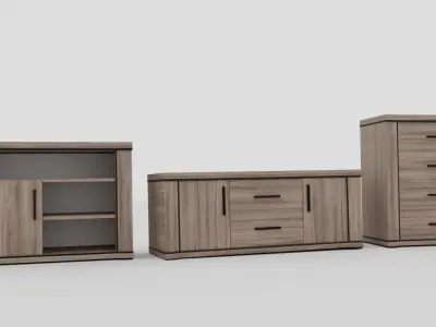 Pack  2Tv cabinet - commode 3D model
