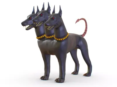 High Poly Monster Three Headed Cerberus Dog 3D Model 3D model