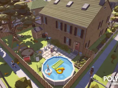 POLYGON - Town Pack Low-poly 3D model