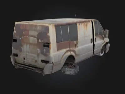 Derelict Van  Abandoned Vehicle for Gritty Scenes 3D model