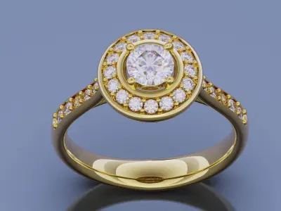 HALO ring 1ct Free 3D model