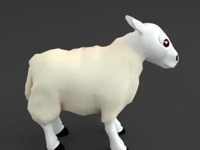 Sheep Cartoon Low-poly 3D model