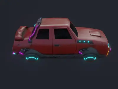 Hovercar sedan Low-poly 3D model