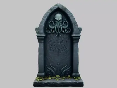 Old Stone Grave with Celtic Knot Low-poly 3D model