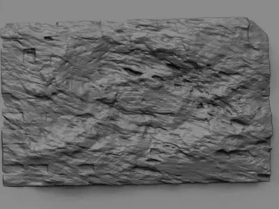 rock wall Low-poly 3D model