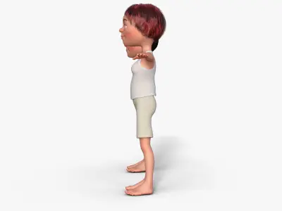 Cartoon Boy and Girl 3D Model 3D model